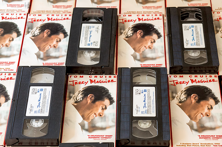 Lots of Jerry Maguire VHS tapes